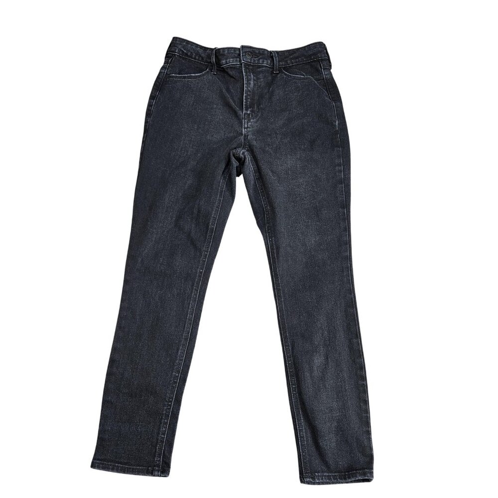 Old Navy High Rise Super Skinny Jeans Womens 8 Short Gray Charcoal Stretch Denim